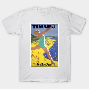 Vintage Travel Poster Timaru New Zealand T-Shirt